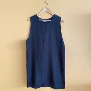 Ozma Linen A-Frame Dress in Black